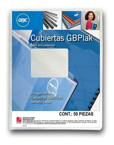 Cubiertas Gbc Gbplak Rayadas Transp Carta 14 Pts 25 Juegos