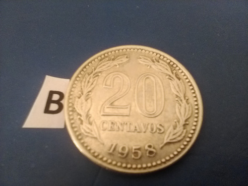 Monedas Argentinas De 20 Centavos De Peso Año 1958