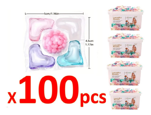 100 Cápsulas De Lavado 5en1 Perlas Fragancia Detergente