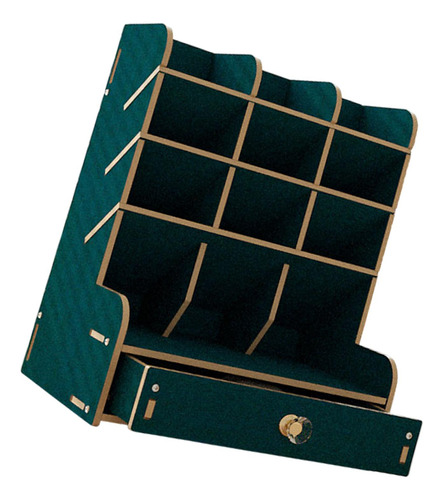 Organizador De Lápiz De Madera Soporte De Pluma Multi Verde
