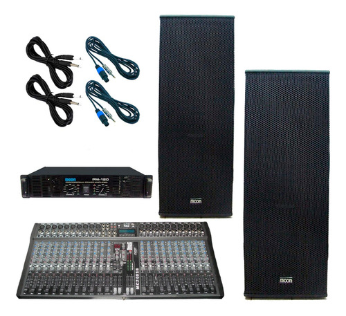 Combo Sonido Mixer Usb + Potencia + Cajas + Microfono