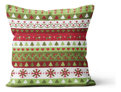 Funda De Cojín F Home Decor Con Estampado Navideño.