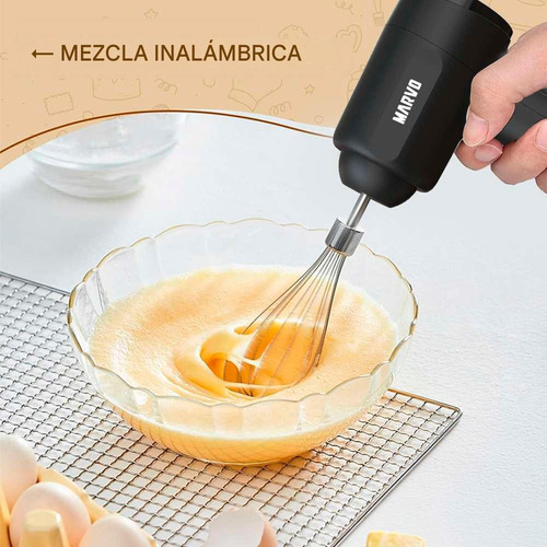 Batidora De Mano Inalámbrica Recargable Y Portátil