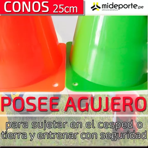 PACK X 12 CONOS DE 25CM PVC ENTRENAMIENTO FUTBOL 