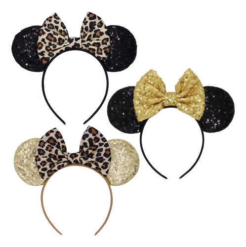 Lihelei Diadema Con Orejas De Raton De Minnie Ears Con Lazos