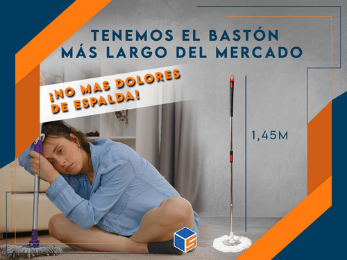 Imagen 6 de 8 de Balde Mopa Centrifugo Lampazo Escurridor Trapeador En Gratis