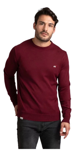 Sweater Cuello Redondo Algodón Hombre Mistral Formal Liso 