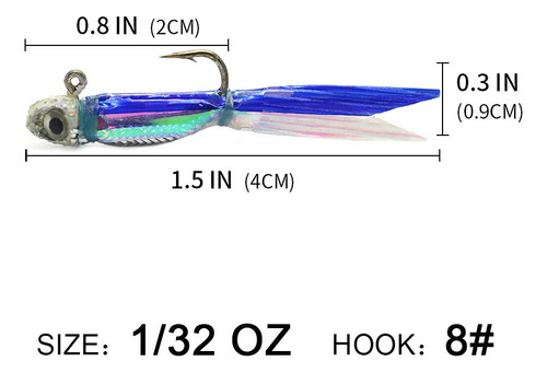 (02 Blue) - Yzd Silverside Minnow Crappie Jig 12pcs