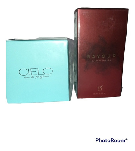 Perfume Cielo (mujer) + Loción Savour ( - mL a $640