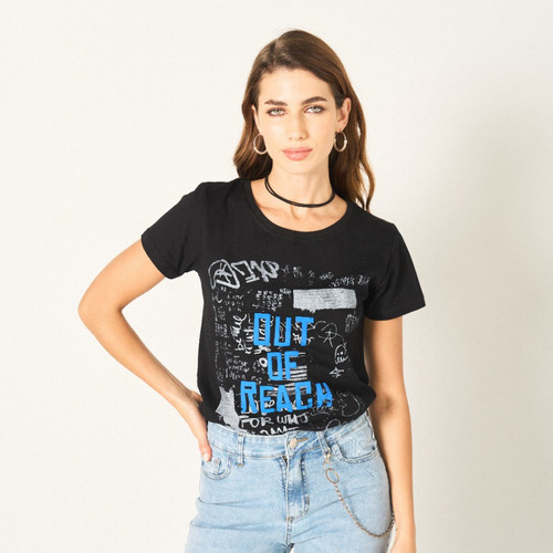 Remera Mujer Mangas Cortas Eleven Est Graff Laundry Jeans