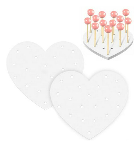 Soporte Palitos Para Cake Pops, Forma Corazón, 18 Agujeros, 