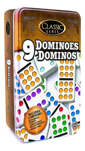 Tcg Toys Double 9 Dominó Juego Con Caja De Lata