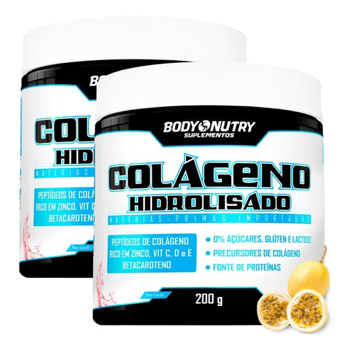 Kit 2x Colágeno Hidro Saborizado 200g + Vit Zin Betacaroteno