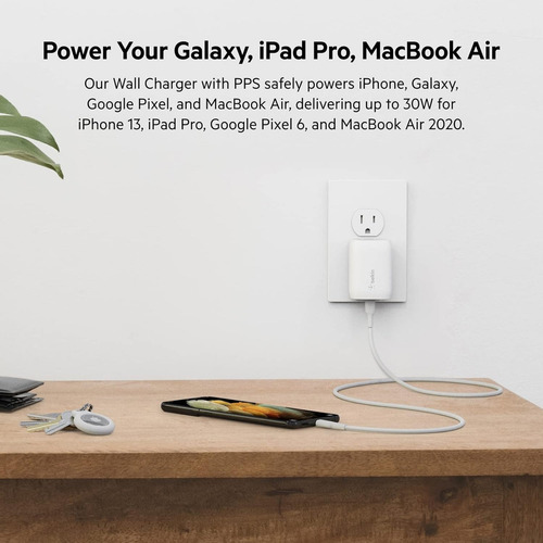 Cargador Belkin 30w Para iPhone 13 / Pro / Max / Mini (cubo)