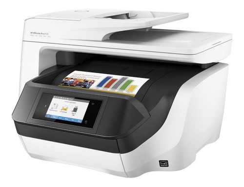 Impressora a cor multifuncional HP OfficeJet Pro 8720 com wifi 110V/220V branca e preta