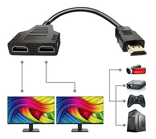 Divisor Dama 1 2 Via Adaptador Para Hd Led Lcd Tv Soporte Zx