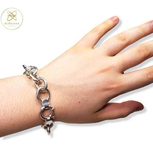 Imagen 5 de 6 de Pulsera Plata Argollas Ovaladas Grandes