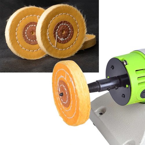 Disco Felpa Pulir Tela Algodon Amarillo Esmeril Pulidora 3