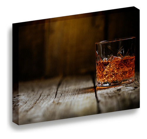 Cuadro Lienzo Canvas Bebida Vidrio Whiskey Bar Sala 60*80cm