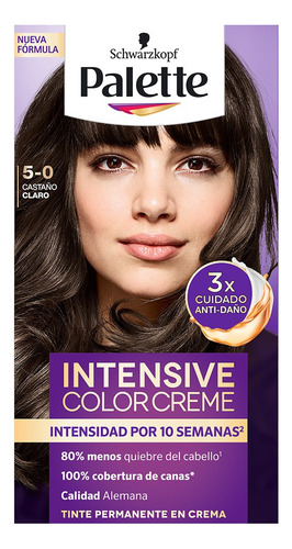 2 Pzs Palette Tinte Permanente Dama Color Creme 5-0 Castaño