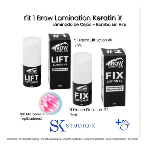 Kit Laminado De Cejas Keratin X Brow Lamination Pasos 1 Y 2