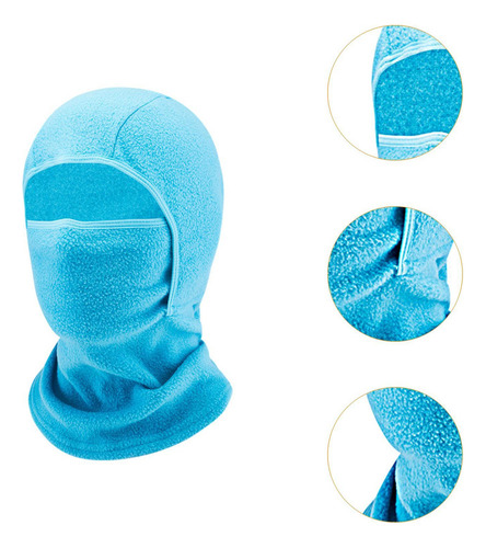 Niños Fleece Balaclava Ski Soft Thermal Para Niños Azul