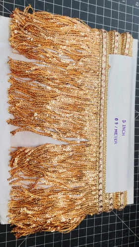 Fleco De Lentejuela 13cm X 9 Mts Oro Rosa/ Gold Rose