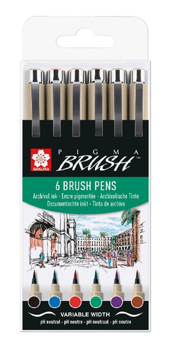 Pigma Micron Brush Set X6 - Mosca