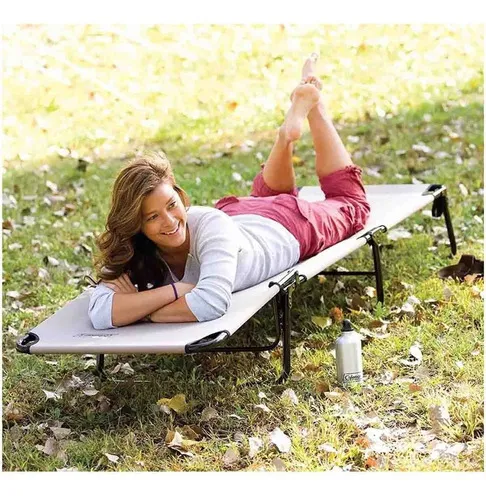 Catre Plegable Coleman Reclinable 4 Posiciones Color Caqui