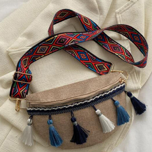 2 Riñonera Bohemia Con Borlas Bolso Bandolera Étnico Para
