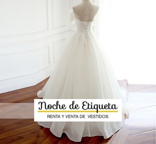 Vestido De Novia Corte A Organza Moño