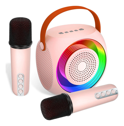 Karaoke Para Niño Mini Bluetooth Máquina Con 2 Micrófonos