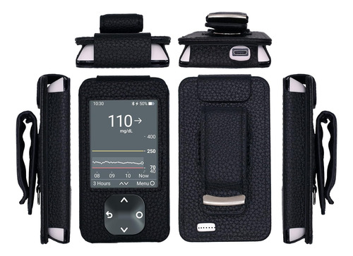 Funda De Cuero Ajustable Negro Para Dexcom G7/g6