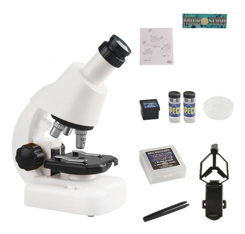 Kit Microscopio Cientifico Laboratorio Escolar 1200x