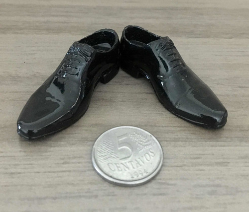 Par De Sapatos - Escala 1/6 - Para Figures Hot Toys - Preto (Usado)