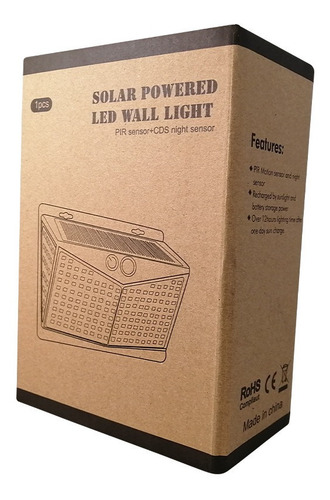 Imagen 6 de 6 de Foco Led Solar Exterior Con Sensor Nocturno Ip65