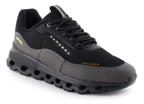 Tenis Para Correr  Karosso Oxford Negro Kn-106 Hombre