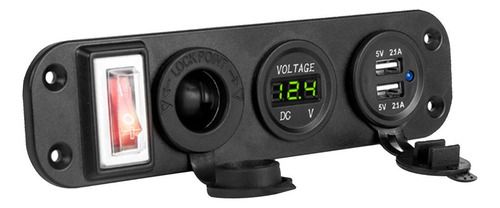 Voltímetro De De Enchufe Usb Doble De 12v / 24v Verde