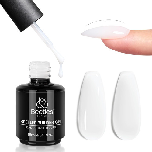 Gel Constructor Para Uñas Beetles 7 En 1, Color Blanco Lecho