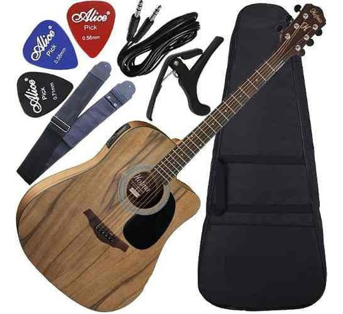 Kit Violão Hofma Hmf270 Eletroacústico Folk Com Suporte 4010