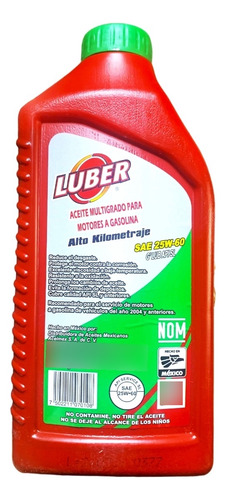 Aceite Multigrado Luber Sae 25w-60 Para Motores A Gasolina