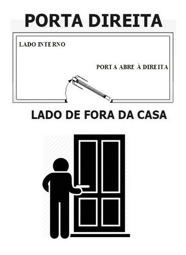Imagem 3 de 3 de Porta Com Postigo De Alumínio Branco 2,10 X 0,80 Esquerda
