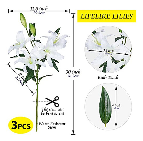 Ramo A Granel De Flores Artificiales Lily Con Tallos Largos