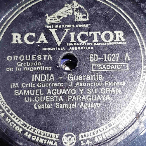Pasta Samuel Aguayo Orquesta Paraguaya Rca Victor C474