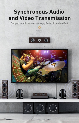 Imagen 2 de 5 de Splitter Switch Hdmi 2x1 4k 60hz 2 Salidas Baseus Original