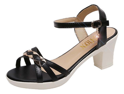 Sandalias Informales De Verano Con Punta Redonda Para Mujer,