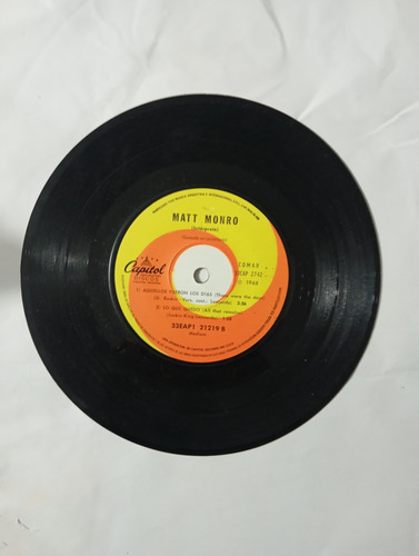 Vinilo Ep De Matt Monro Todo Pasará (f123 (Usado)