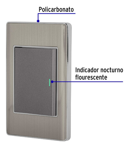 Placa Armada Acero 1 Interruptor 3 Módulos Volteck 47842