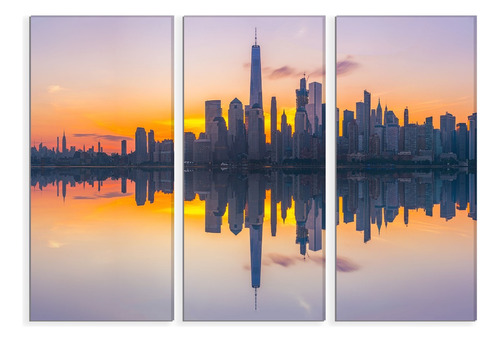 Set De 3 Cuadros Nueva York Amanecer 90x130cm