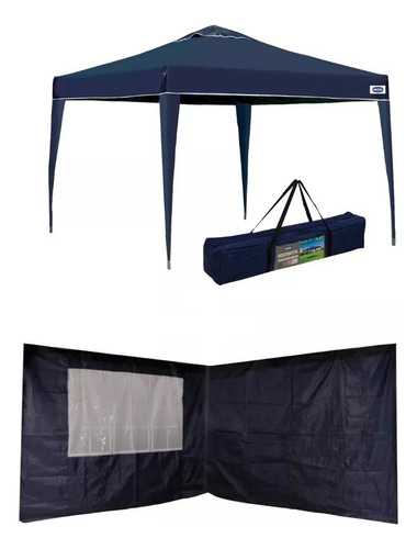 Barraca Sanfonada Gazebo Parede Tenda Praia Mor Flex 003531 Cor Azul